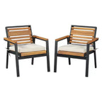 Ensemble de salle à manger d'extérieur 7 pièces Whisen pour 6, ensemble table et chaises de patio, ensemble de salle à manger de jardin, 1 table de salle à manger rectangulaire et 6 chaises avec coussins