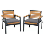 Ensemble de salle à manger d'extérieur 7 pièces Whisen pour 6, ensemble table et chaises de patio, ensemble de salle à manger de jardin, 1 table de salle à manger rectangulaire et 6 chaises avec coussins