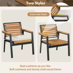 Ensemble de salle à manger d'extérieur 7 pièces Whisen pour 6, ensemble table et chaises de patio, ensemble de salle à manger de jardin, 1 table de salle à manger rectangulaire et 6 chaises avec coussins