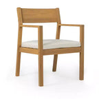 Polibi 6-Seat Acacia Patio Dining Set with Umbrella-Hole Table, Cushioned Bench & 4 Armchairs