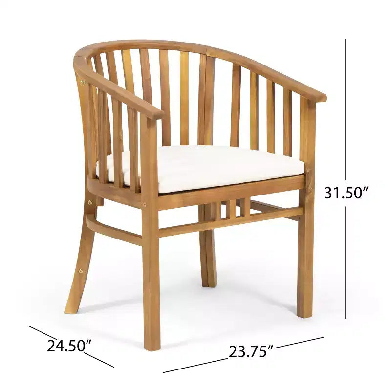 Christopher Knight Home Alain Ensemble de salle à manger d'extérieur moderne 7 pièces en acacia avec table ovale à lattes et coussins