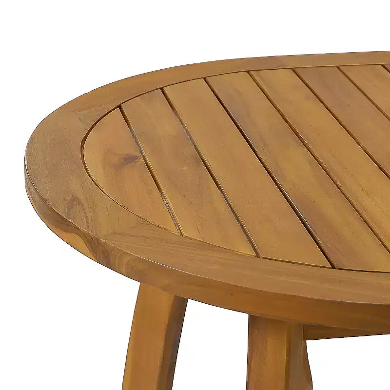 Christopher Knight Home Alain Ensemble de salle à manger d'extérieur moderne 7 pièces en acacia avec table ovale à lattes et coussins