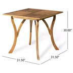Christopher Knight Home Zola Modern 5 Piece Patio Acacia Dining Set with Square Slatted Table