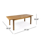 Modern 7-Piece Extendable Outdoor Patio Dining Set with Acacia Wood Table and 6 Chairs, Expandable Dining Furniture for Backyard-Panipeachy