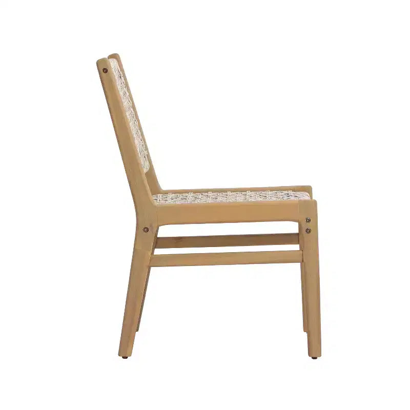 Christopher Knight Home Oksana - Ensemble de salle à manger d'extérieur 7 pièces de style rustique en acacia avec table rectangulaire à lattes et motif en osier