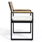 ModernLuxe Ensemble repas d'extérieur 6 pièces pour 6-7 personnes, Ensemble mobilier de jardin Table et chaises de salle à manger avec coussins et cadre résistant aux intempéries
