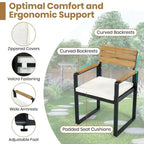 ModernLuxe Ensemble repas d'extérieur 6 pièces pour 6-7 personnes, Ensemble mobilier de jardin Table et chaises de salle à manger avec coussins et cadre résistant aux intempéries