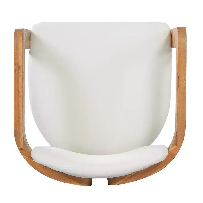 ModernLuxe Ensemble de 5 pièces de salle à manger d'extérieur en bois d'acacia avec table ronde de 47 pouces et 4 chaises baquets rembourrées pour jardin/terrasse/arrière-cour