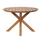 ModernLuxe Ensemble de 5 pièces de salle à manger d'extérieur en bois d'acacia avec table ronde de 47 pouces et 4 chaises baquets rembourrées pour jardin/terrasse/arrière-cour