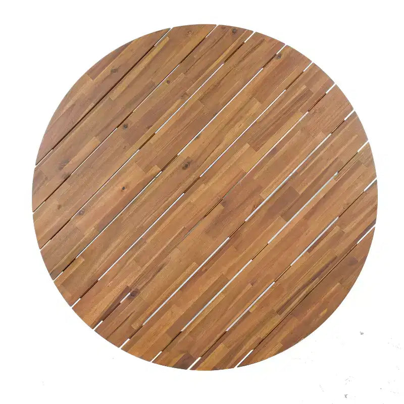 ModernLuxe Ensemble de 5 pièces de salle à manger d'extérieur en bois d'acacia avec table ronde de 47 pouces et 4 chaises baquets rembourrées pour jardin/terrasse/arrière-cour