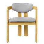 ModernLuxe Ensemble de 5 pièces de salle à manger d'extérieur en bois d'acacia avec table ronde de 47 pouces et 4 chaises baquets rembourrées pour jardin/terrasse/arrière-cour