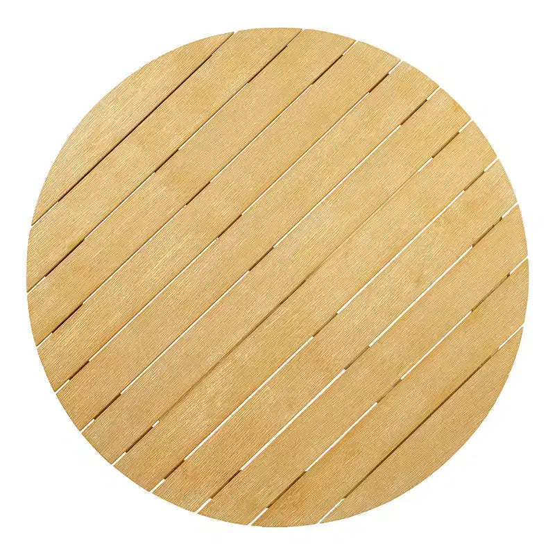 ModernLuxe Ensemble de 5 pièces de salle à manger d'extérieur en bois d'acacia avec table ronde de 47 pouces et 4 chaises baquets rembourrées pour jardin/terrasse/arrière-cour