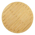 ModernLuxe Ensemble de 5 pièces de salle à manger d'extérieur en bois d'acacia avec table ronde de 47 pouces et 4 chaises baquets rembourrées pour jardin/terrasse/arrière-cour