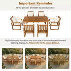 GDFStudio Camille 7-Piece Acacia Wood Patio Dining Set with Cushions
