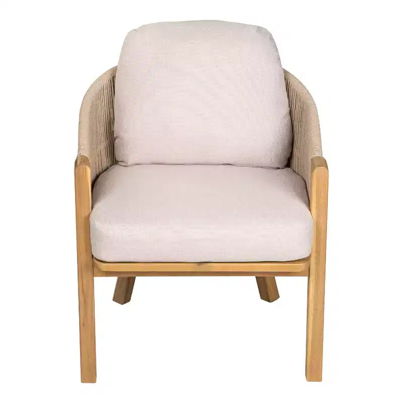 Christopher Knight Home Visola, ensemble de 9 chaises de salle à manger bohèmes en bois d'acacia et corde tressée avec table à lattes et coussins