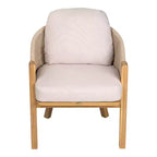 Christopher Knight Home Visola, ensemble de 9 chaises de salle à manger bohèmes en bois d'acacia et corde tressée avec table à lattes et coussins