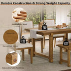GDFStudio Dickey Space-Saving 6 Piece Farmhouse Dining Set with Solid Wood Frame
