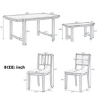 GDFStudio Dickey Space-Saving 6 Piece Farmhouse Dining Set with Solid Wood Frame