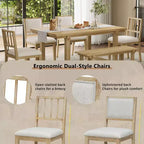 GDFStudio Dickey Space-Saving 6 Piece Farmhouse Dining Set with Solid Wood Frame