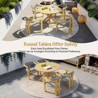 Christopher Knight Home Sandy Ensemble de salle à manger d'extérieur rustique 5 pièces en bois d'acacia avec 4 chaises rembourrées et 1 table ronde à lattes
