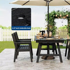 Ensemble de salle à manger extérieur 5 pièces pour 4 personnes, mobilier de patio en PEHD toutes saisons avec trou pour parasol, chaises sans accoudoirs modernes pour jardin et terrasse