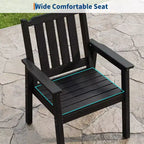 Ensemble de salle à manger extérieur 5 pièces pour 4 personnes, mobilier de patio en PEHD toutes saisons avec trou pour parasol, chaises sans accoudoirs modernes pour jardin et terrasse