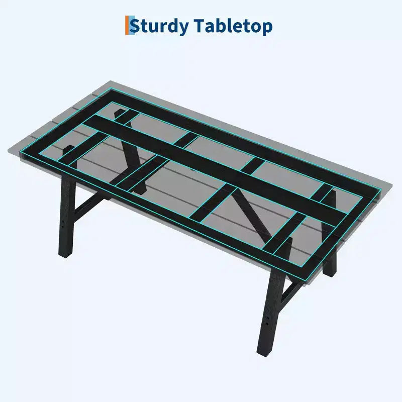 Ensemble de salle à manger extérieur 5 pièces pour 4 personnes, mobilier de patio en PEHD toutes saisons avec trou pour parasol, chaises sans accoudoirs modernes pour jardin et terrasse