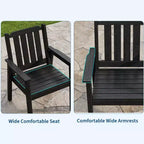 Ensemble de salle à manger extérieur 5 pièces pour 4 personnes, mobilier de patio en PEHD toutes saisons avec trou pour parasol, chaises sans accoudoirs modernes pour jardin et terrasse