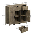 Mobili contenitore, Mobiletto da terra in legno, con cassetti e ripiani, Mobile ausiliario per soggiorno, camera da letto