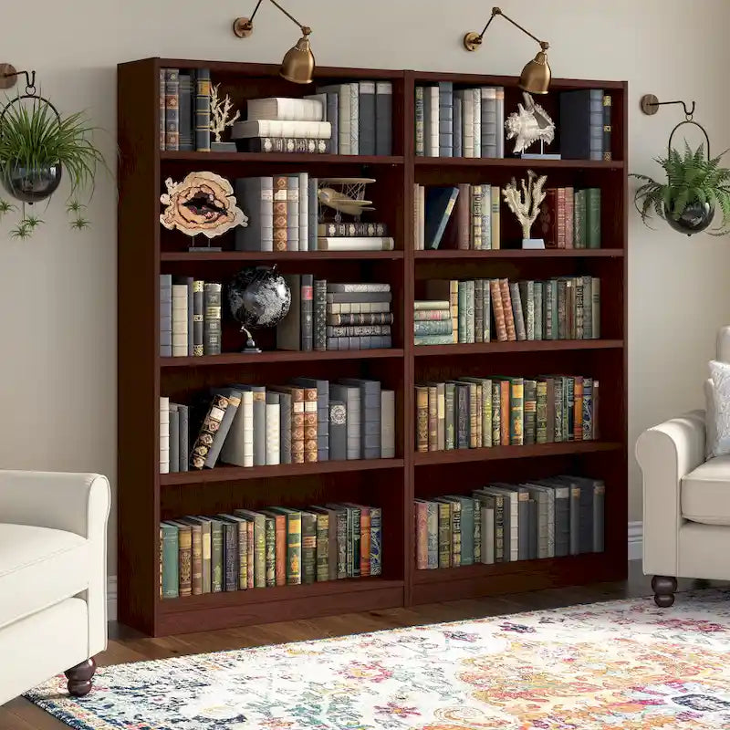 Libreria a 5 Ripiani Alta – 183 cm con Ripiani Regolabili per Casa e Ufficio
