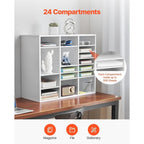 Organizzatori multiuso per documenti da ufficio con 24 scomparti e ripiani regolabili, un'aggiunta perfetta a qualsiasi spazio