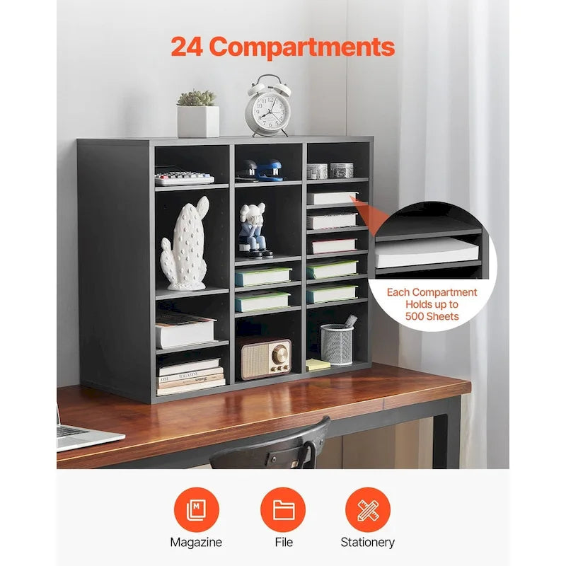 Organizzatori multiuso per documenti da ufficio con 24 scomparti e ripiani regolabili, un'aggiunta perfetta a qualsiasi spazio