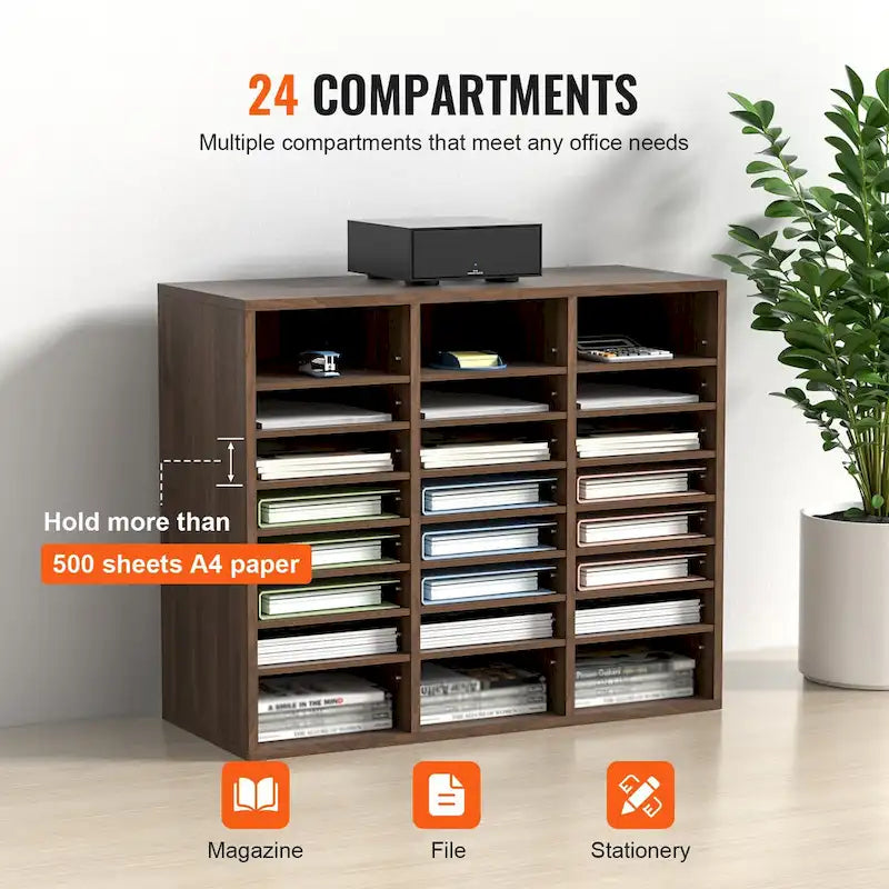 Organizzatori multiuso per documenti da ufficio con 24 scomparti e ripiani regolabili, un'aggiunta perfetta a qualsiasi spazio