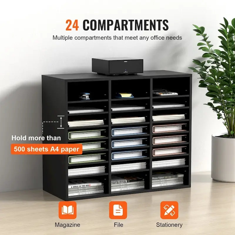 Organizzatori multiuso per documenti da ufficio con 24 scomparti e ripiani regolabili, un'aggiunta perfetta a qualsiasi spazio