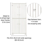 unipaws Cancelletto per Gatti Extra Alto 74 pollici con serrature per porte