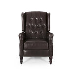 Poltrona reclinabile Walter Brown in pelle rigenerata di Christopher Knight Home
