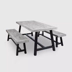 Ensemble de salle à manger d'extérieur rustique en bois Carlisle 3 pièces - Christopher Knight Home