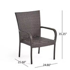 Monterey 7pc Acacia & Wicker Dining Set - Christopher Knight Home