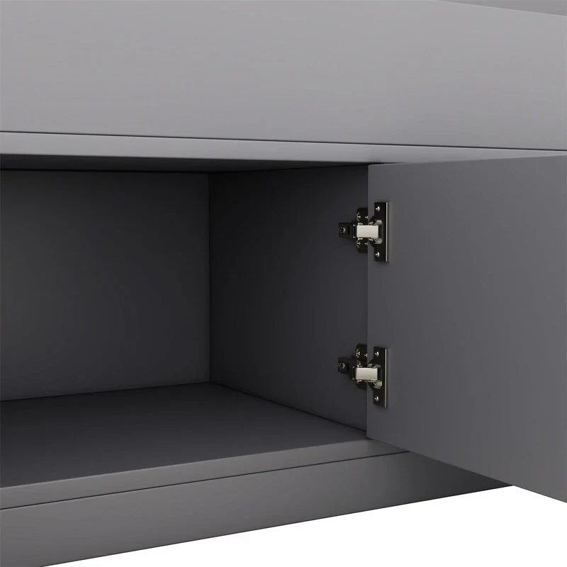 Letto a piattaforma Twin/Full Size Captain con 4 cassetti e mensole portaoggetti, struttura letto in legno massello con testiera libreria contenitore