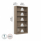 Libreria a 5 ripiani alta universale di Bush Furniture