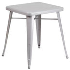 Ensemble de table carrée en métal de qualité commerciale Flash Furniture 23,75 po avec 2 chaises empilables pour l'intérieur et l'extérieur