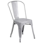 Ensemble de table carrée en métal de qualité commerciale Flash Furniture 23,75 po avec 2 chaises empilables pour l'intérieur et l'extérieur