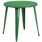 Flash Furniture Commercial Grade 30 Round Metal Indoor-Outdoor Table Set with 2 Cafe Chairs