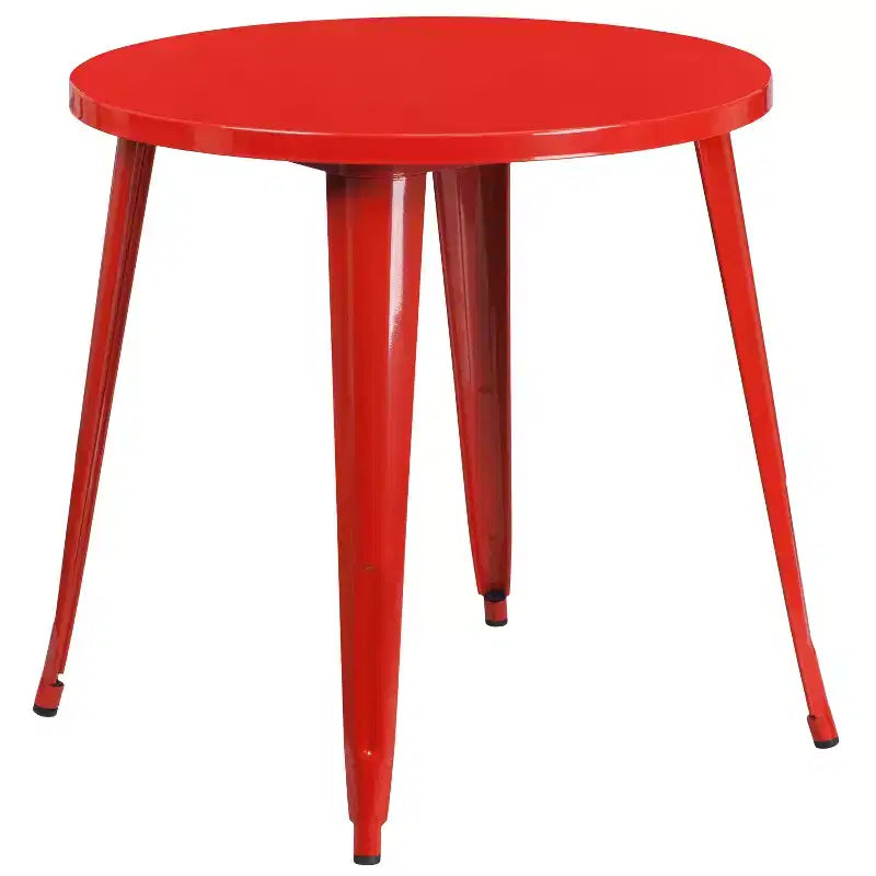Flash Furniture Commercial Grade 30 Round Metal Indoor-Outdoor Table Set with 2 Cafe Chairs