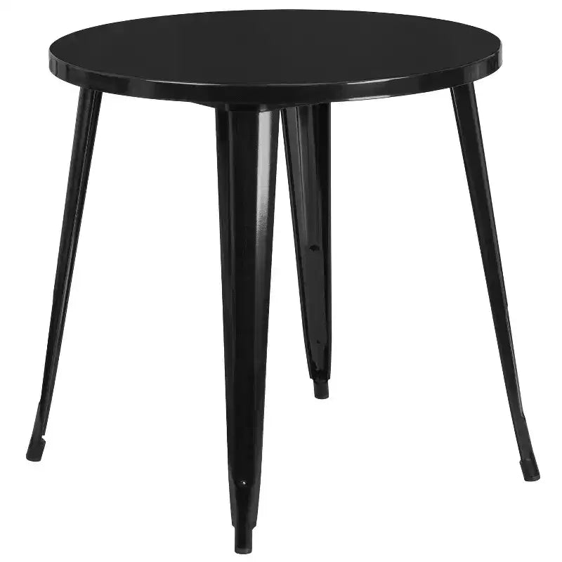 Flash Furniture Commercial Grade 30 Round Metal Indoor-Outdoor Table Set with 2 Cafe Chairs
