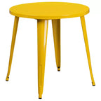 Flash Furniture Commercial Grade 30 Round Metal Indoor-Outdoor Table Set with 2 Cafe Chairs