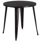 Flash Furniture Commercial Grade 30 Round Metal Indoor-Outdoor Table Set with 2 Cafe Chairs