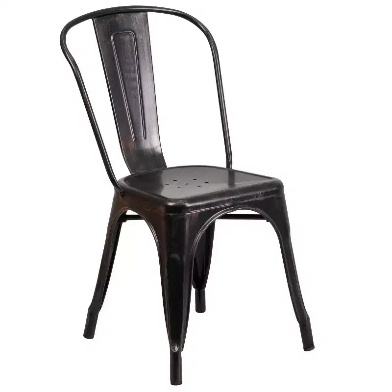 Flash Furniture Commercial Grade 30 Round Metal Indoor-Outdoor Table Set with 2 Cafe Chairs
