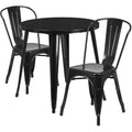 Flash Furniture Commercial Grade 30 Round Metal Indoor-Outdoor Table Set with 2 Cafe Chairs