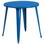 Flash Furniture Ensemble de 4 chaises de café avec table ronde en métal de 76 cm de qualité commerciale pour intérieur/extérieur